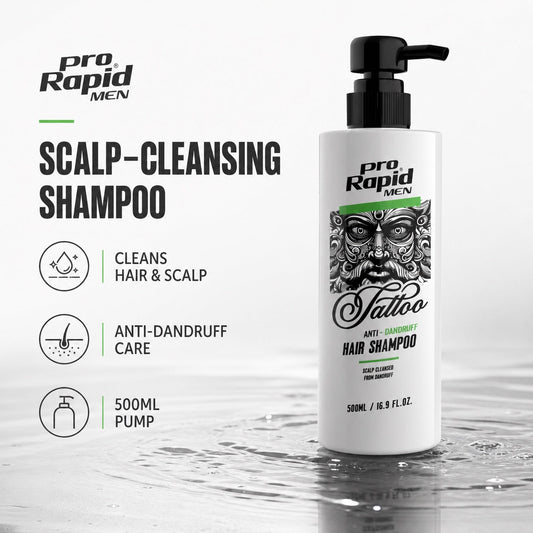 ProRapid Men Anti-Dandruff Shampoo 500ml benefits graphic