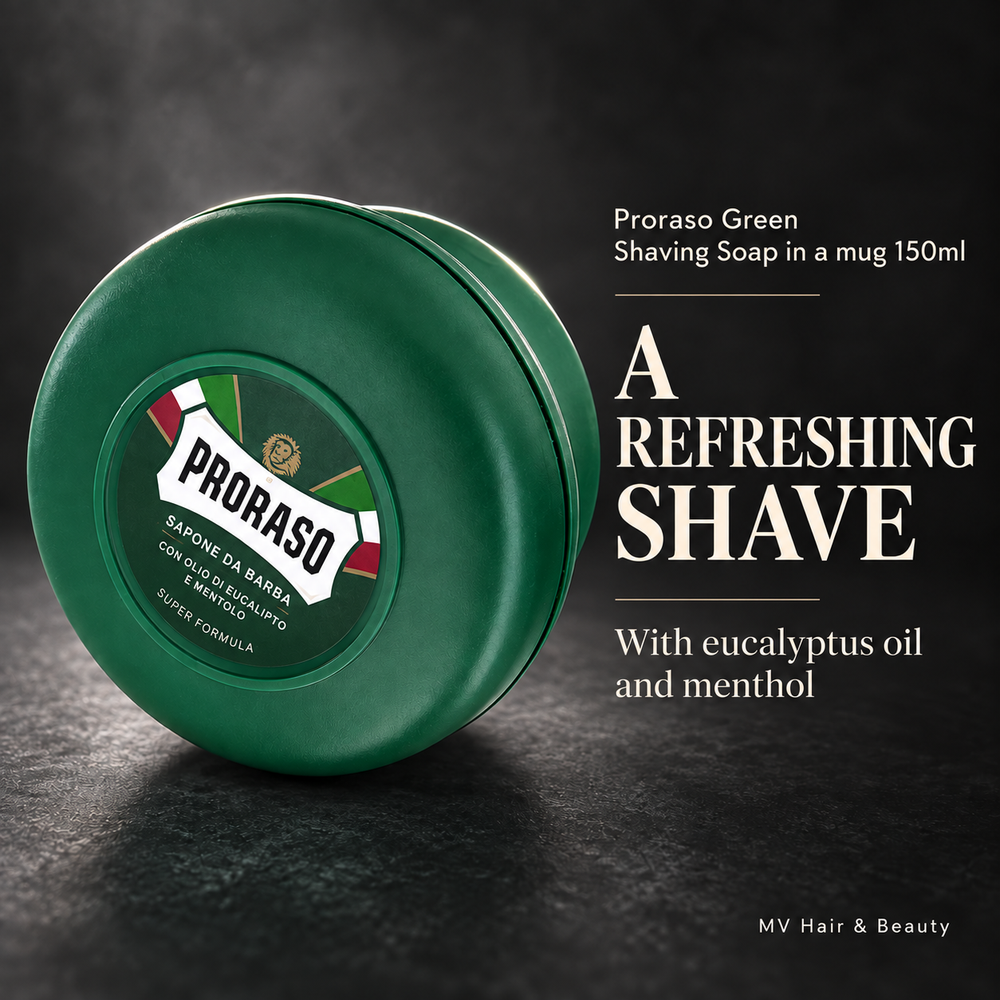 Proraso Green Shaving Soap in a mug 150ml — A REFRESHING SHAVE