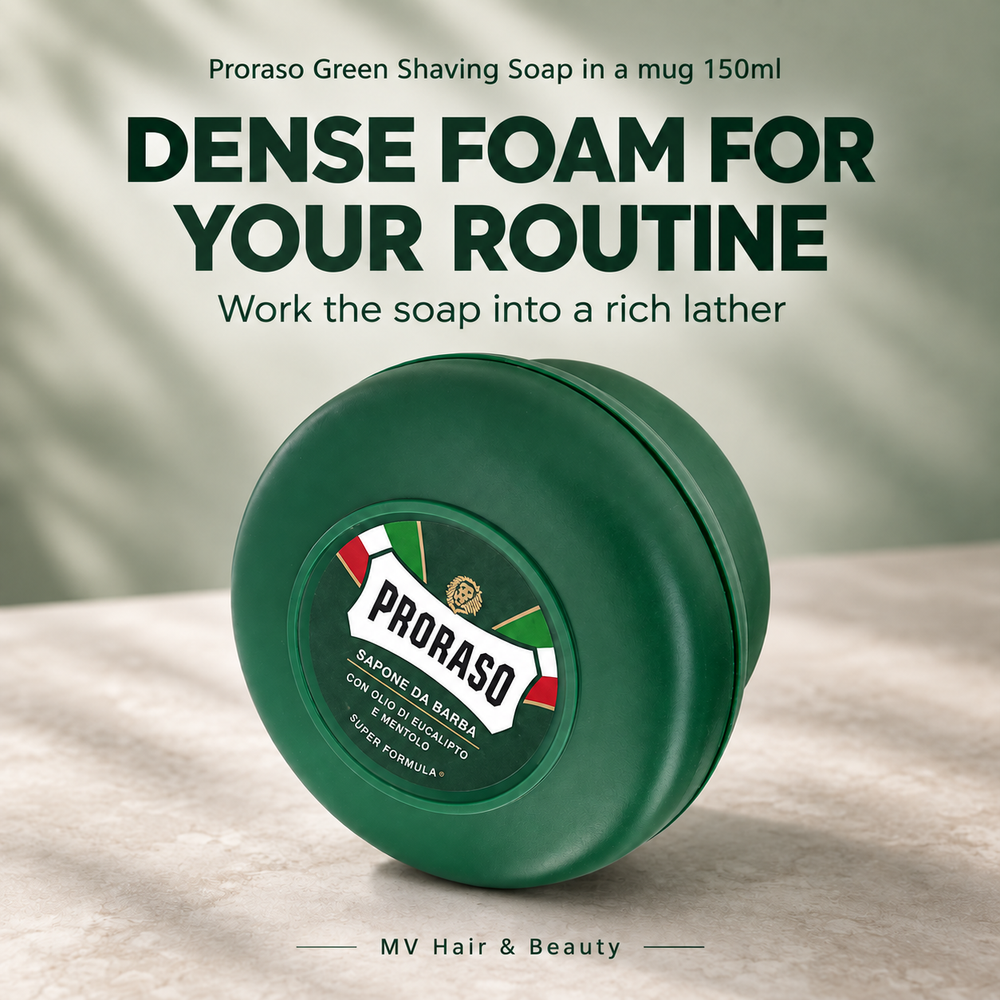 Proraso Green Shaving Soap in a mug 150ml — DENSE FOAM FOR YOUR ROUTINE