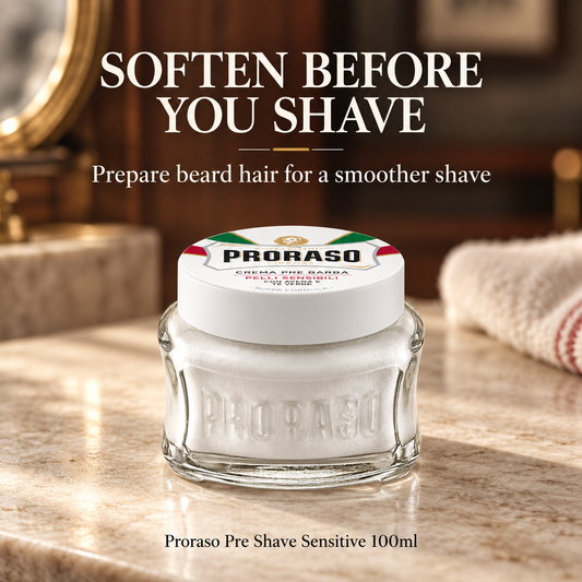 Proraso Pre Shave Sensitive White 100Ml — SOFTEN BEFORE YOU SHAVE