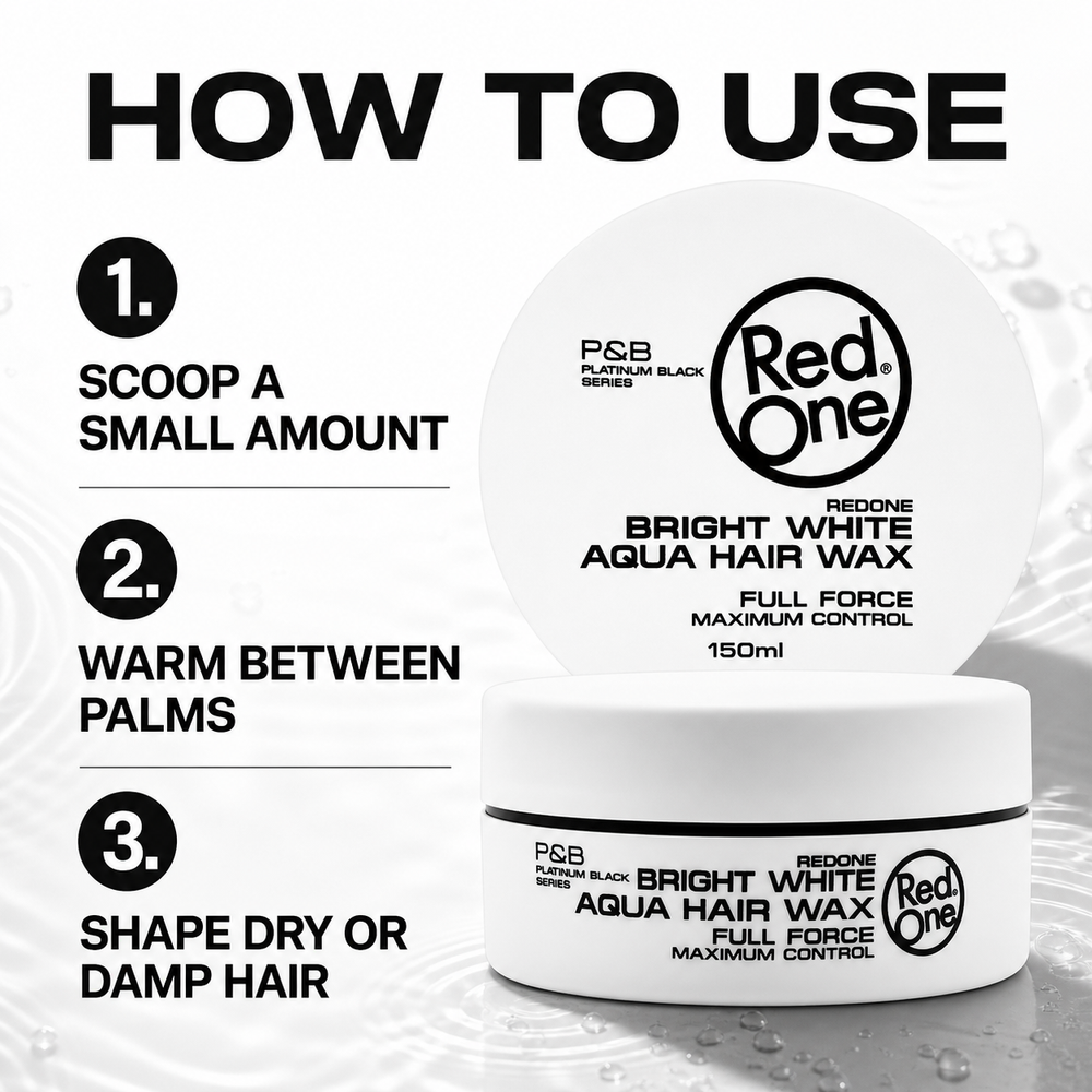 How to use RedOne Aqua Hair Wax White in three steps