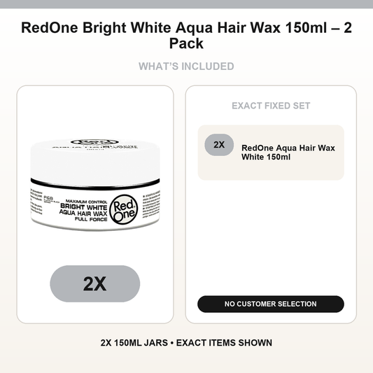 RedOne Bright White Aqua Hair Wax fixed two-pack contents