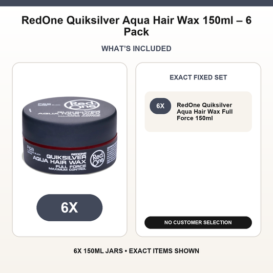 Contents of the fixed RedOne Quiksilver Aqua Hair Wax 150ml six-pack