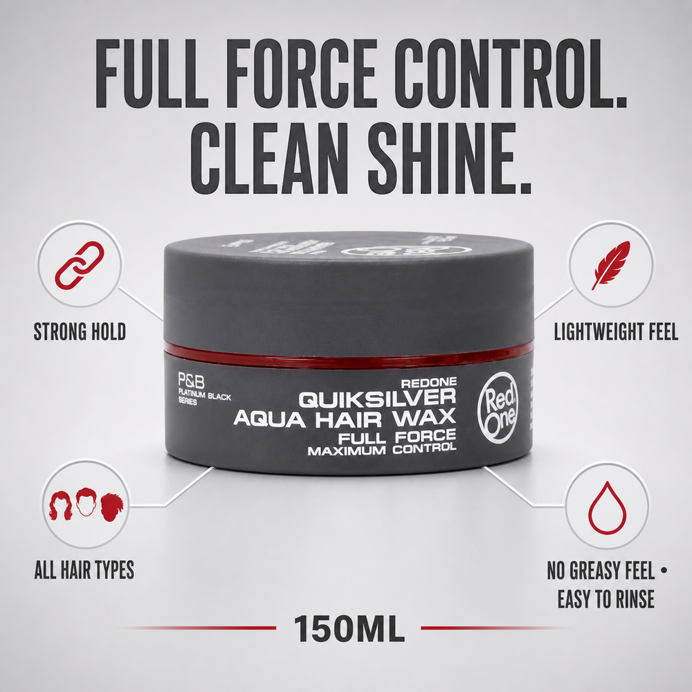 RedOne Quiksilver Aqua Hair Wax 150ml product facts and easy rinse-off