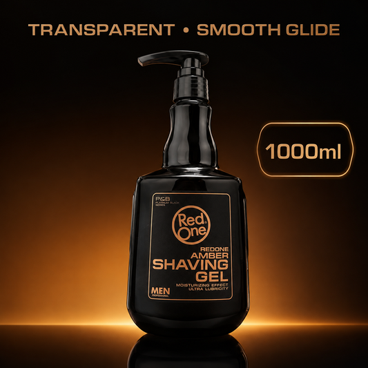 RedOne Amber Shaving Gel 1000ml transparent formula for a smooth razor glide
