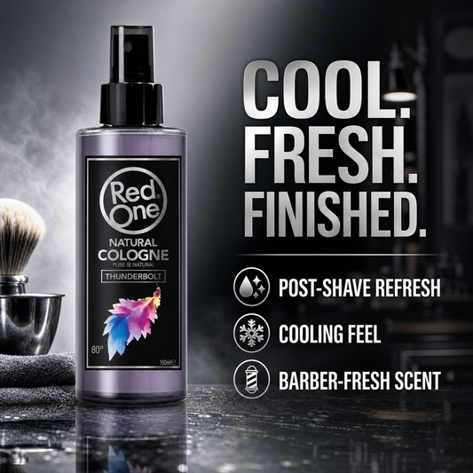 RedOne Silver Thunderbolt aftershave cooling and post-shave benefits