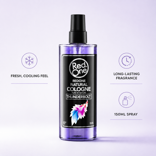 RedOne Thunderbolt Natural Cologne 150ml with fresh cooling feel and long-lasting fragrance benefits
