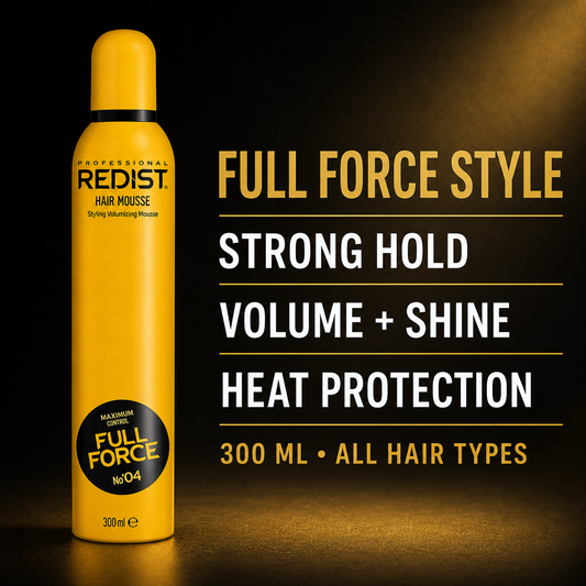 Redist Hair Mousse Full Force 300ml benefits: strong hold, volume, shine and heat protection