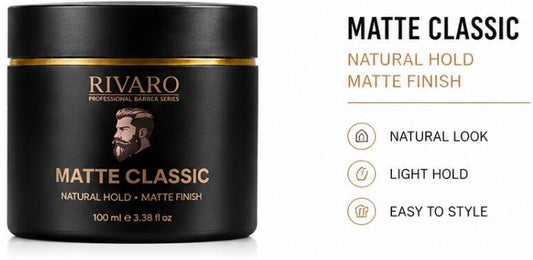 Rivaro Matt Classic Hair Wax 100ml with natural hold and matte finish