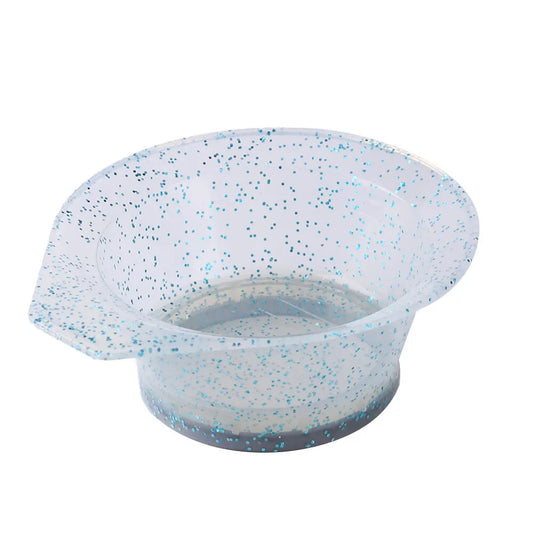 Blue glitter hair colour mixing bowl with handle and non-slip base