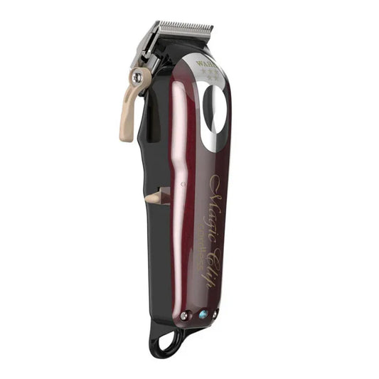 Wahl Cordless Magic Clip red clipper angled side view