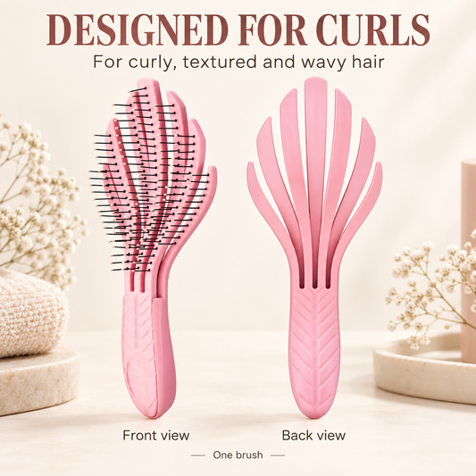 Pink Wet Brush Curl Detangler front and back views of one brush