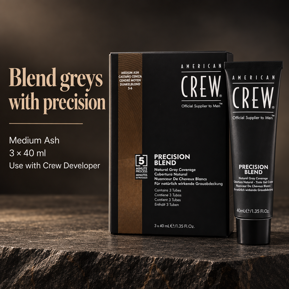 American Crew Precision Blend Medium Ash 3x40ml benefits: Medium Ash, 3 × 40 ml, Use with Crew Developer