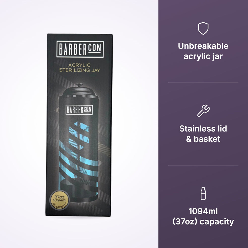 BARBERCON Unbreakable Acrylic Sterilizing Jar - 1094ml (37oz) key benefits