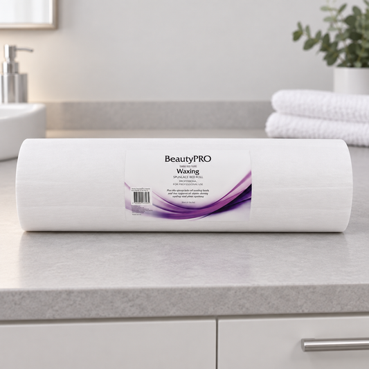 BeautyPRO waxing table paper roll in a treatment room
