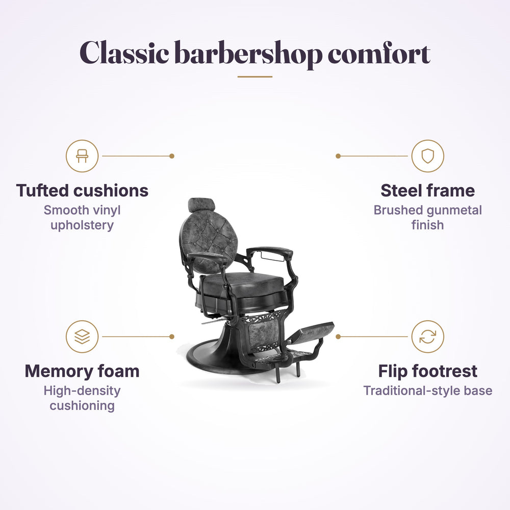 Coppola II Barber Chair Tobacco Black, view 4