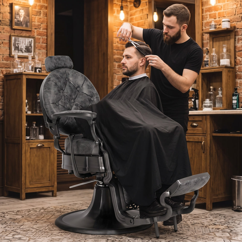 Coppola II Barber Chair Tobacco Black, view 3