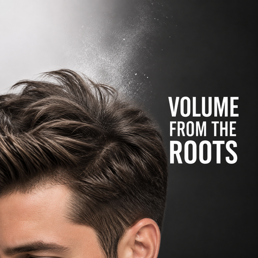 Difi Volume Powder benefit graphic showing lifted roots and volume