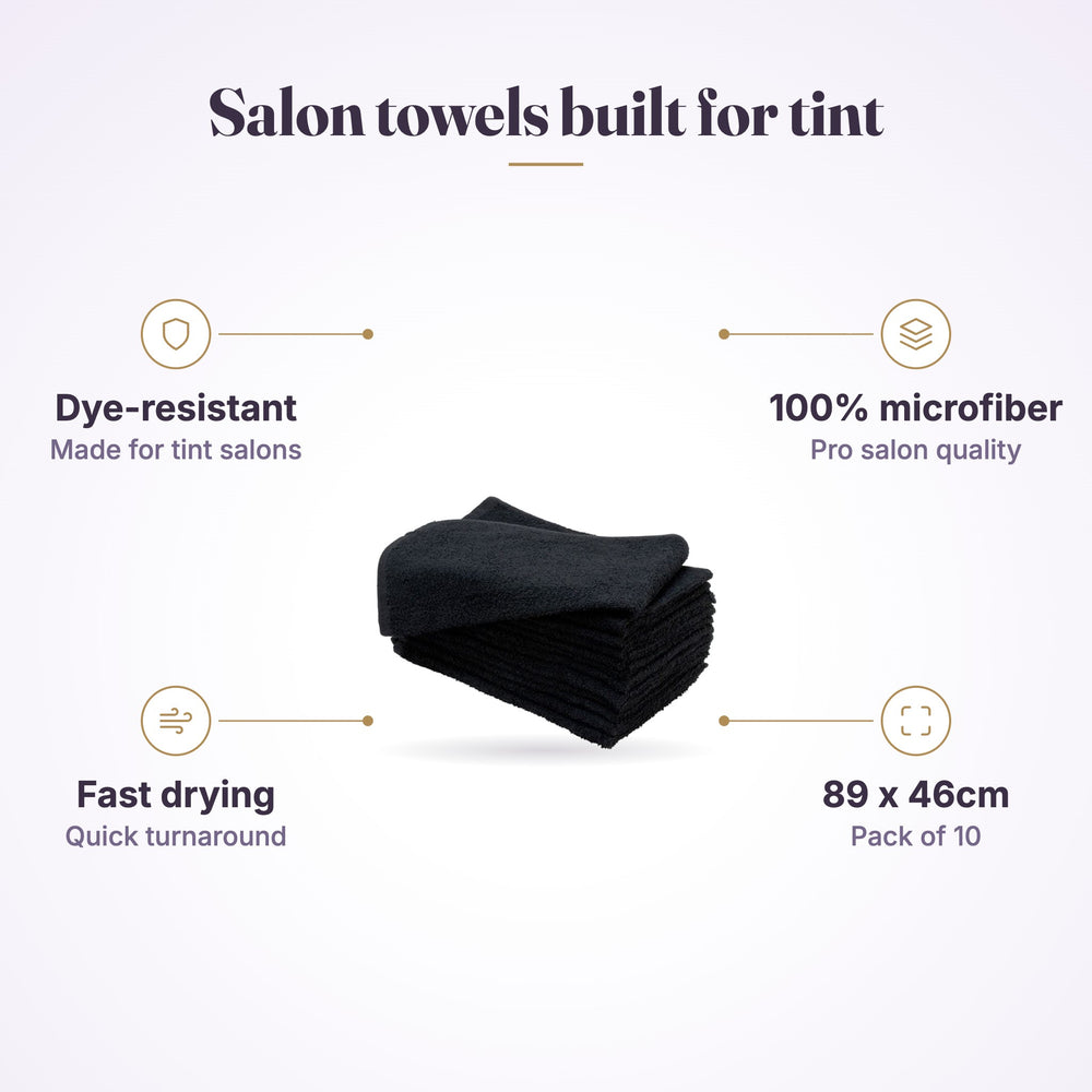 Dincer "Salon towels built for tint" graphic