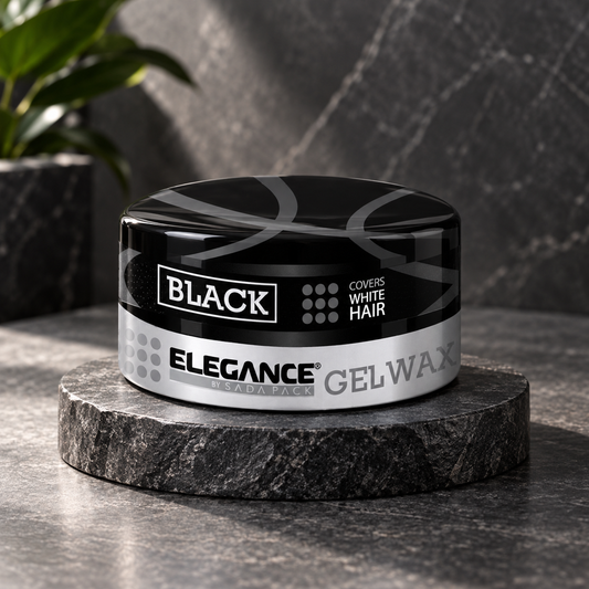 Elegance Black Hair Gel Wax - 140g studio photograph