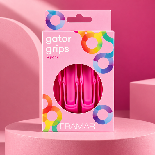 Framar Gator Grip Clips 4 Pack – Pink — studio product photograph