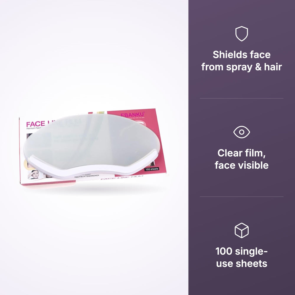 EBANKU Disposable Face Line Film – 100 Sheets key benefits infographic