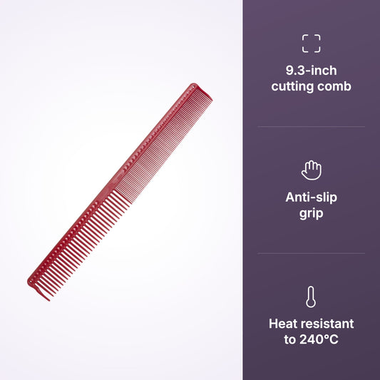 JRL Cutting Comb 9.3" – Red J307