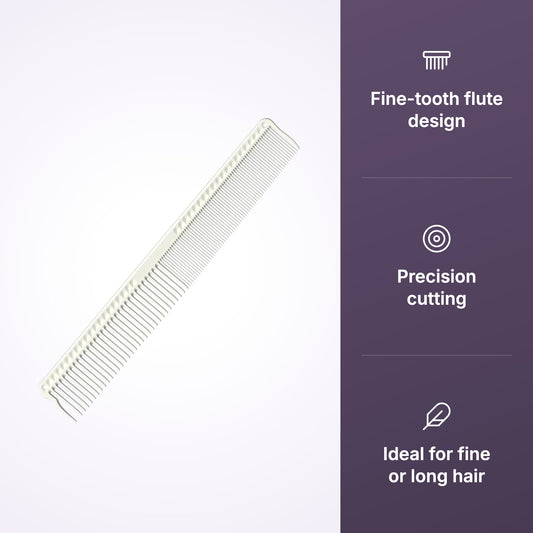 JRL Fine Cutting Comb 7.4" – White J304