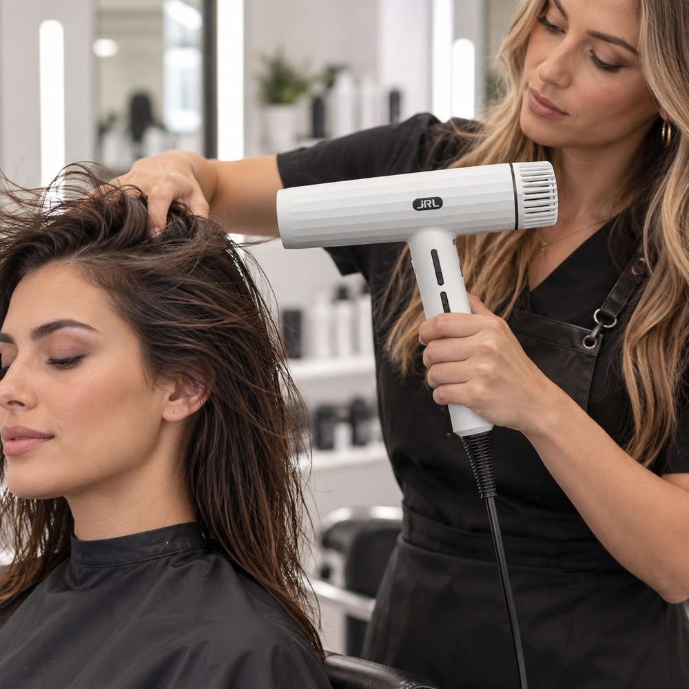 JRL 2020H Forte Pro Hair Dryer - Ghost White — illustrative model or use photograph