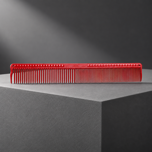 JRL Fine Cutting Comb 7.4" - Red J304 — studio product photograph