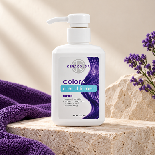 Keracolor Color Clenditioner Purple Colouring Shampoo - 355ml โ studio product photograph