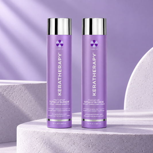 Keratherapy Blonde Shampoo & Conditioner Duo 300ml โ studio product photograph
