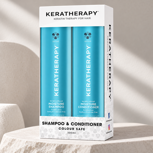 Keratherapy Moisture Shampoo & Conditioner Duo 300ml — studio product photograph