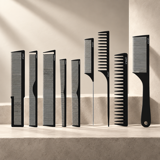 L3VEL3 Hair Comb Set with Pouch โ 9 Piece โ studio product photograph