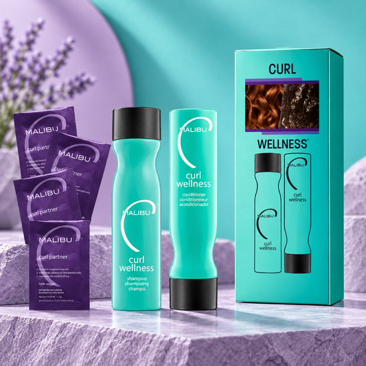 Malibu C Curl Wellness Kit — 6 Piece — studio product photograph