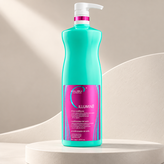 Malibu C Illumin8 Shine Conditioner 1L — studio product photograph