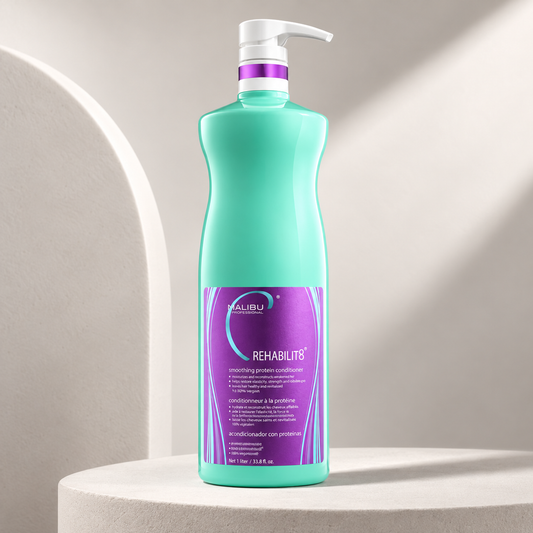 Malibu C Rehabilit8 Protein Conditioner 1L — studio product photograph