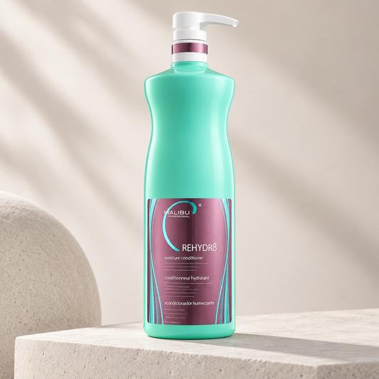 Malibu C Rehydrate8 Moisture Conditioner 1L — studio product photograph