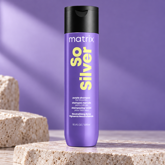 Matrix Total Results So Siver Color Obsessed Shampoo — studio product photograph