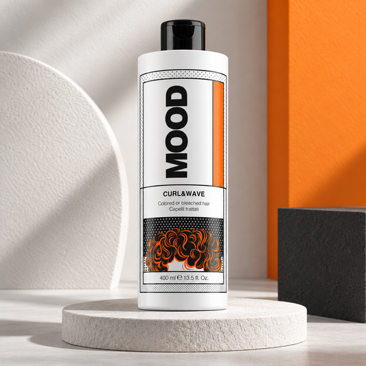 MOOD Curl & Wave Coloured or Bleached Hair 400ml — studio product photograph