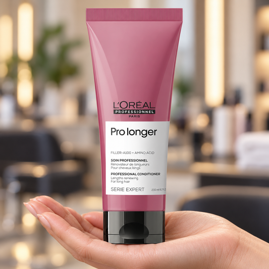 L’Oréal Professionnel Pro Longer Conditioner 200ml held with its front label visible.