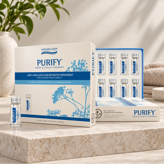 Natural Look Purify Anti-Hair Loss Treatment 12vials x 10ml studio photograph
