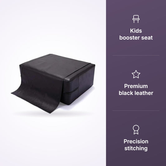 Professional Kids Salon Booster Seat in Classic Black key benefits infographic