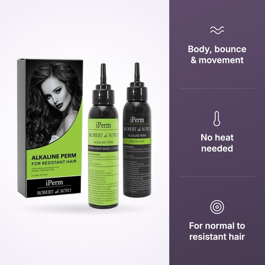 iPerm Alkaline Perm Resistant Hair key benefits infographic