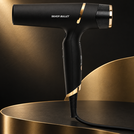 Silver Bullet Obsession Hair Dryer 1800W - Black — studio product photograph