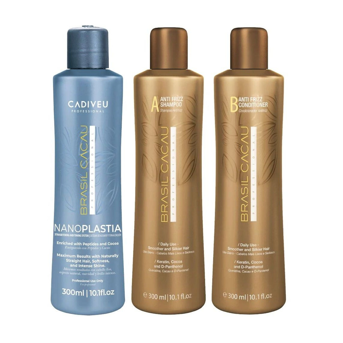 Brasil Cacau NanoPLASTIA Professional Kit 3 x 300ml at MV Hair & Beauty, Adelaide
