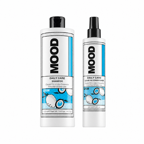 MOOD Daily Care Shampoo & Leave-In Duo complete bundle on white background