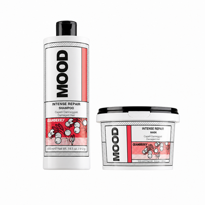 MOOD Intense Repair Shampoo & Mask Duo complete bundle on white background
