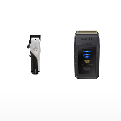 Wahl Vapor CE + Vanish Shaver Duo exact products on a clean white background