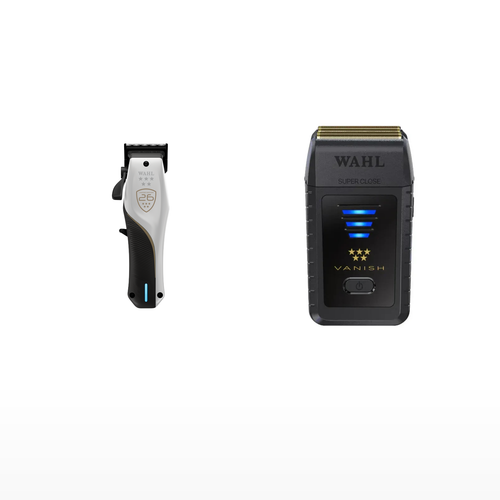Wahl Vapor CE + Vanish Shaver Duo exact products on a clean white background